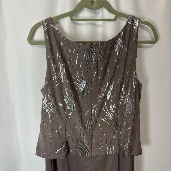 Alex Evenings Sequined A-Line Jacket Pewter Frost Size 16 Mother Of The Bride - Picture 13 of 14